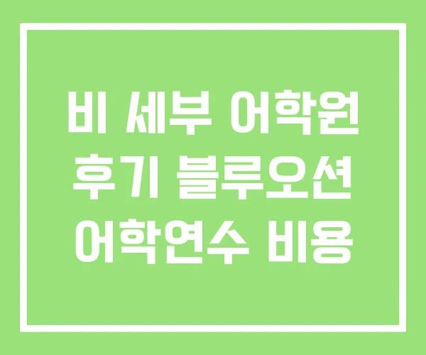 비 세부 어학원 후기 블루오션 어학연수 비용 비 세부 어학원 후기 블루오션 어학연수 비용