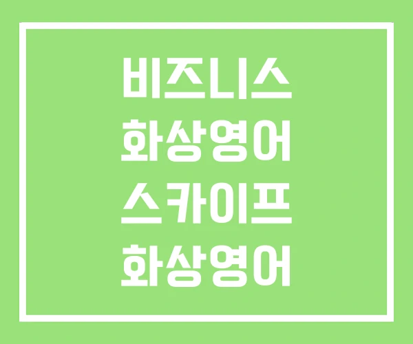 비즈니스 화상영어 스카이프 화상영어 아이엘츠 추천