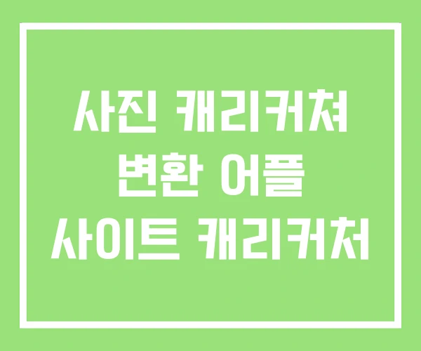 사진 캐리커쳐 변환 어플 사이트 캐리커처