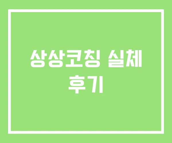 상상코칭 실체 후기 상상코칭 실체 후기