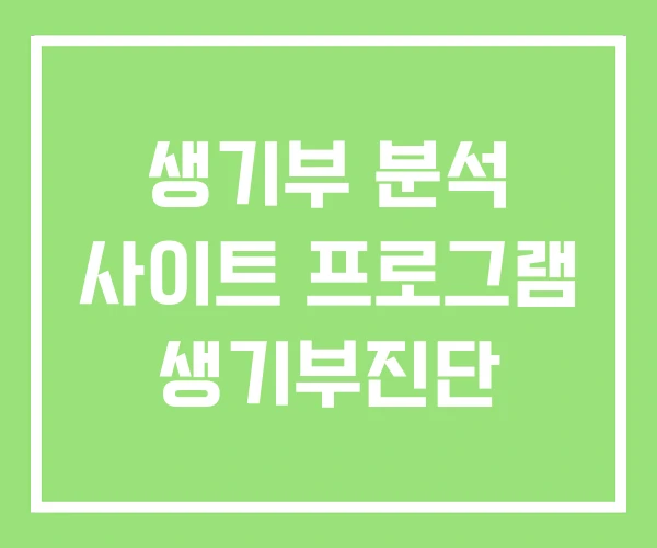 생기부 분석 사이트 프로그램 생기부진단