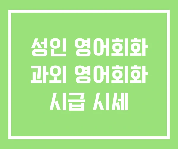 성인 영어회화 과외 영어회화 시급 시세 성인 영어회화 과외 영어회화 시급 시세