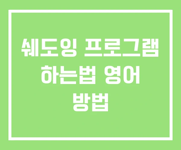 쉐도잉 프로그램 하는법 영어 방법 쉐도잉 프로그램 하는법 영어 방법