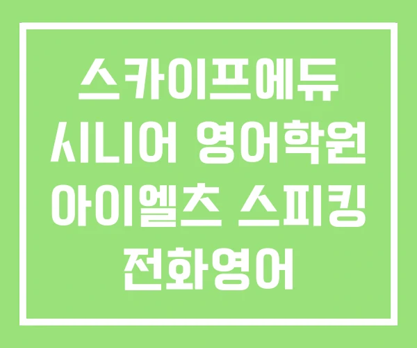 스카이프에듀 시니어 영어학원 아이엘츠 스피킹 전화영어