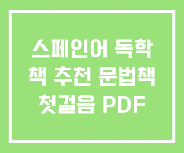스페인어 독학 책 추천 문법책 첫걸음 PDF 스페인어 독학 책 추천 문법책 첫걸음 PDF