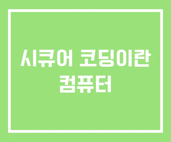 시큐어 코딩이란 컴퓨터