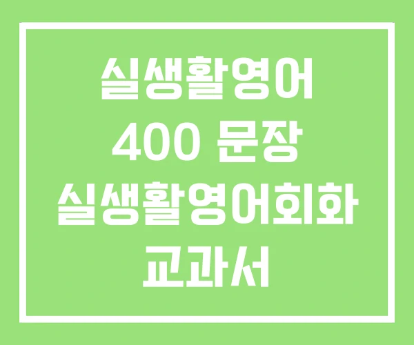 실생활영어 400 문장 실생활영어회화 교과서 실생활영어 400 문장 실생활영어회화 교과서