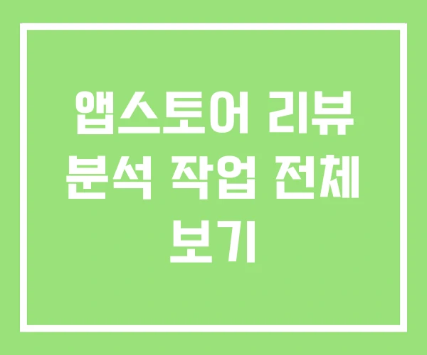 앱스토어 리뷰 분석 작업 전체 보기 앱스토어 리뷰 분석 작업 전체 보기