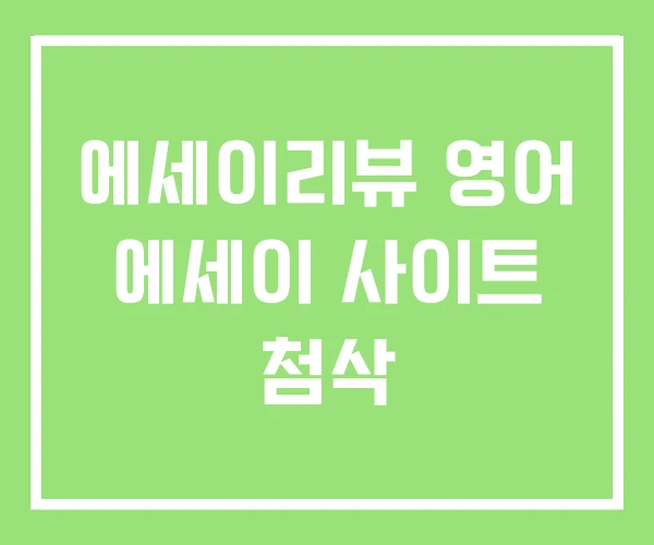 에세이리뷰 영어 에세이 사이트 첨삭