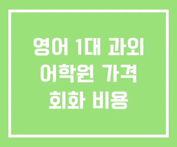 영어 1대 과외 어학원 가격 회화 비용 영어 1대 과외 어학원 가격 회화 비용