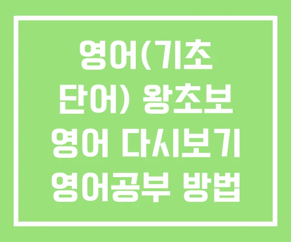 영어(기초 단어) 왕초보 영어 다시보기 영어공부 방법 영어(기초 단어) 왕초보 영어 다시보기 영어공부 방법