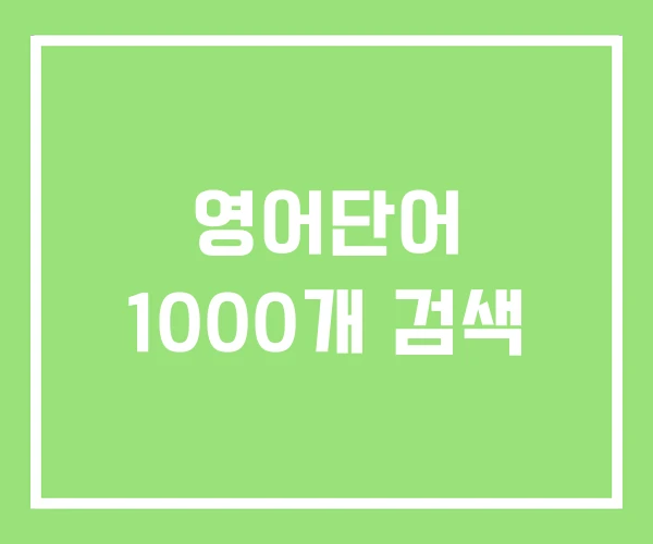 영어단어 1000개 검색