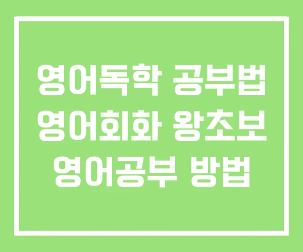 영어독학 공부법 영어회화 왕초보 영어공부 방법 영어독학 공부법 영어회화 왕초보 영어공부 방법
