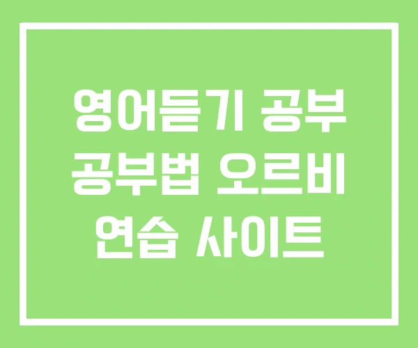 영어듣기 공부 공부법 오르비 연습 사이트 영어듣기 공부 공부법 오르비 연습 사이트