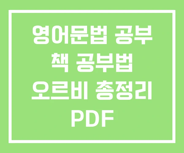 영어문법 공부 책 공부법 오르비 총정리 PDF 영어문법 공부 책 공부법 오르비 총정리 PDF