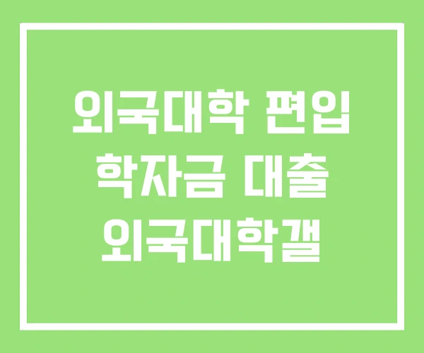외국대학 편입 학자금 대출 외국대학갤 외국대학 편입 학자금 대출 외국대학갤