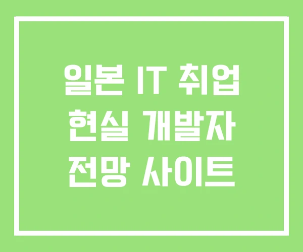 일본 IT 취업 현실 개발자 전망 사이트 일본 IT 취업 현실 개발자 전망 사이트