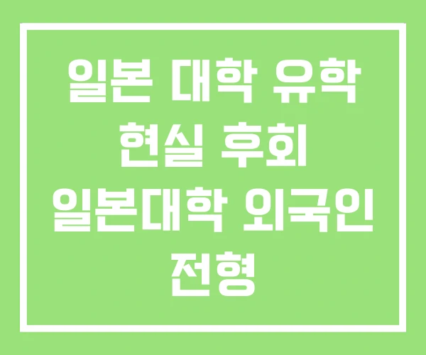 일본 대학 유학 현실 후회 일본대학 외국인 전형 일본 대학 유학 현실 후회 일본대학 외국인 전형