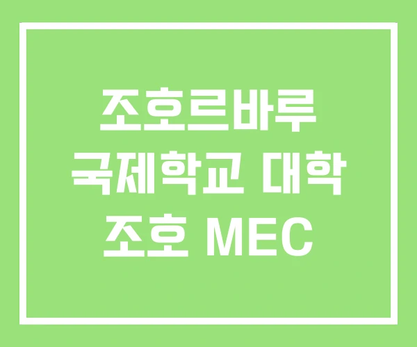 조호르바루 국제학교 대학 조호 MEC