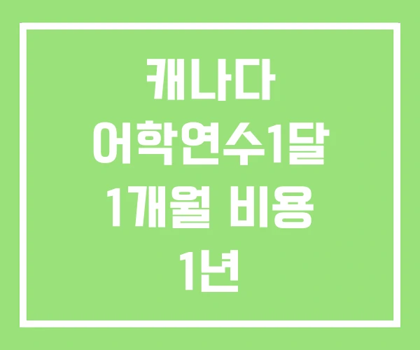 캐나다 어학연수1달 1개월 비용 1년 캐나다 어학연수1달 1개월 비용 1년