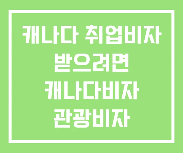 캐나다 취업비자 받으려면 캐나다비자 관광비자 신청방법 캐나다 취업비자 받으려면 캐나다비자 관광비자 신청방법