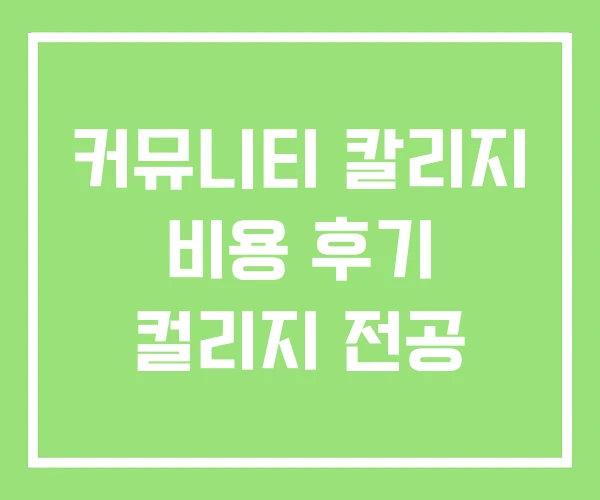 커뮤니티 칼리지 비용 후기 컬리지 전공 커뮤니티 칼리지 비용 후기 컬리지 전공